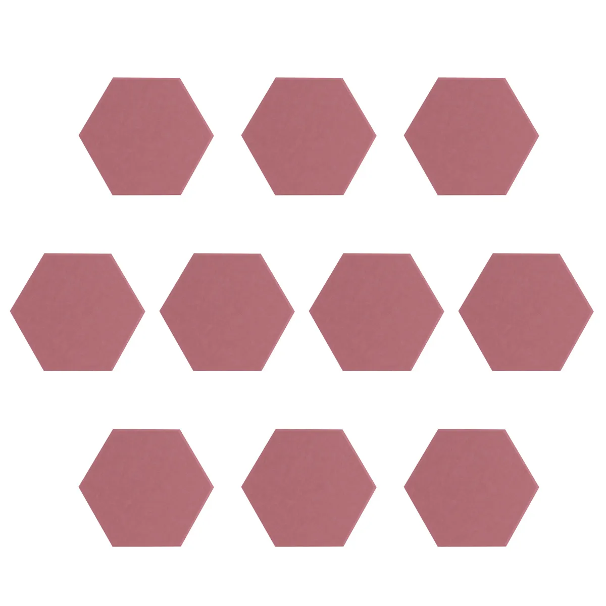 Akoestisch paneel hexagon 9 mm Wine Red – set van 10