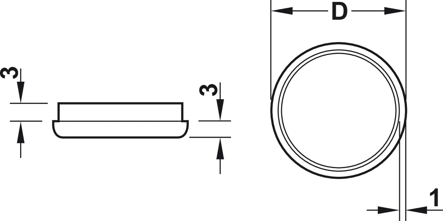 KUNSTSTOF GLIJDER, ROND, OM IN TE DRUKKEN Ø 2050 MM