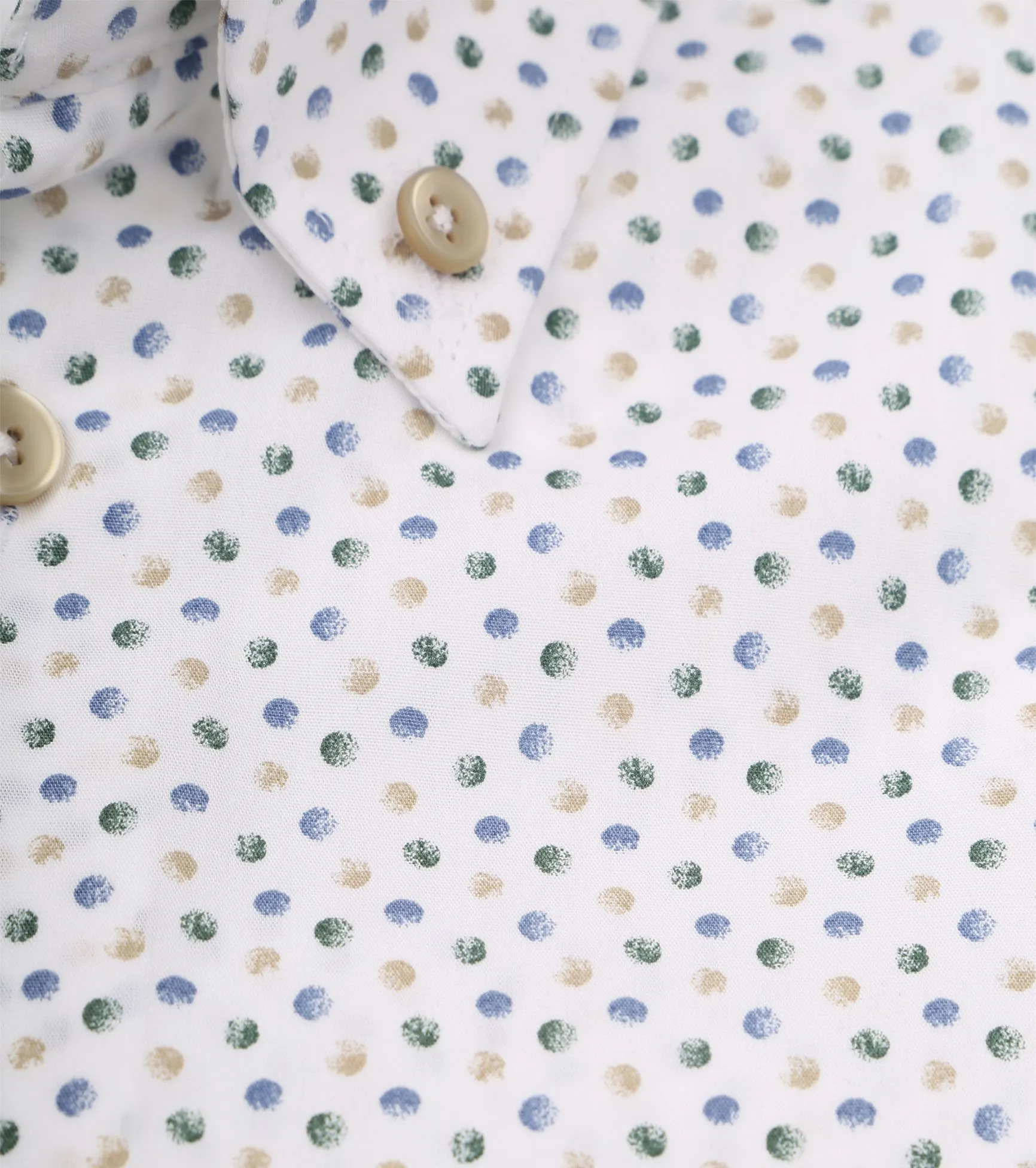Ledub  Short Sleeve Overhemd Stippen Groen