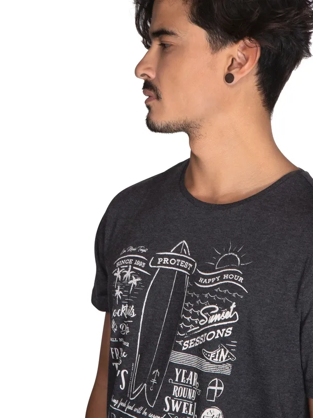 TSHIRT PROTEST MEN MARTY TRUE BLACK
